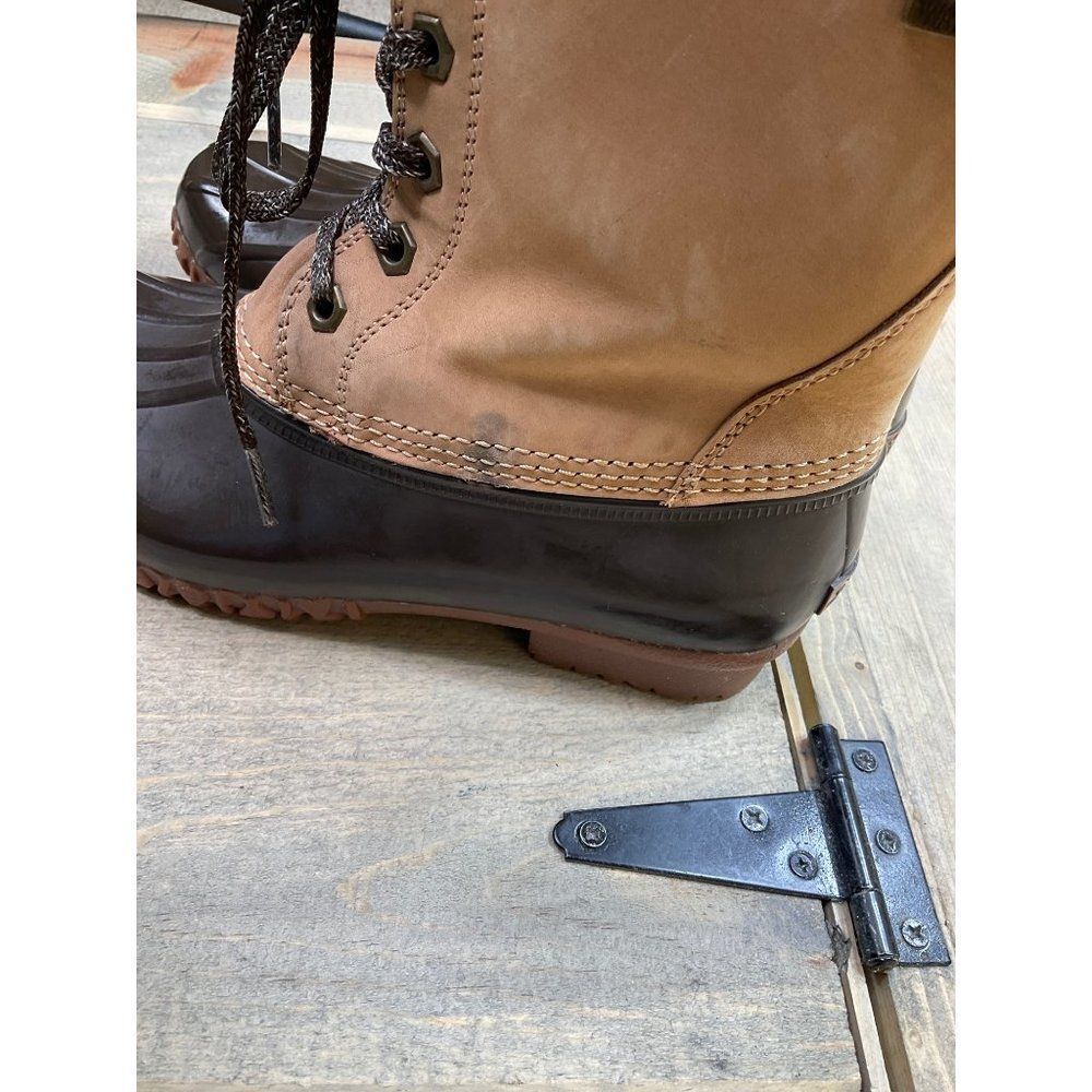 G H Bass Beige Brown Leather Lace Up Waterproof Duck Boots US6 - Picture 6 of 9